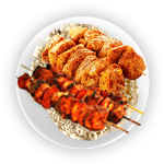 1/2 Chicken 1/2 Shish Kebab 